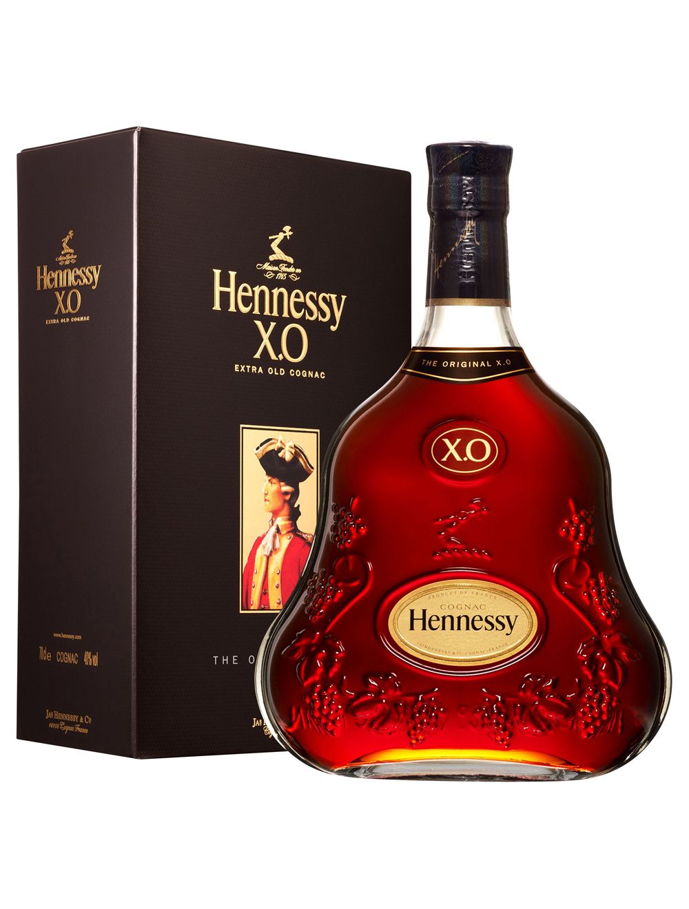 Porte menu Cognac Hennessy XO en métal argenté 