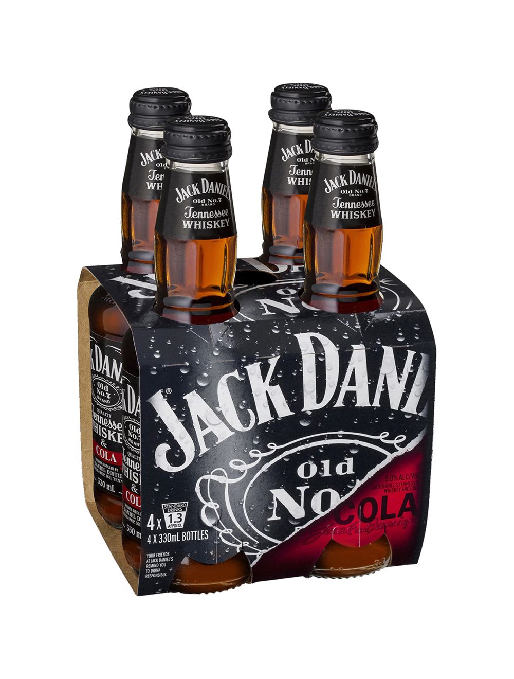 Jack Daniels & Cola Bottles 330mL (4 Pack)
