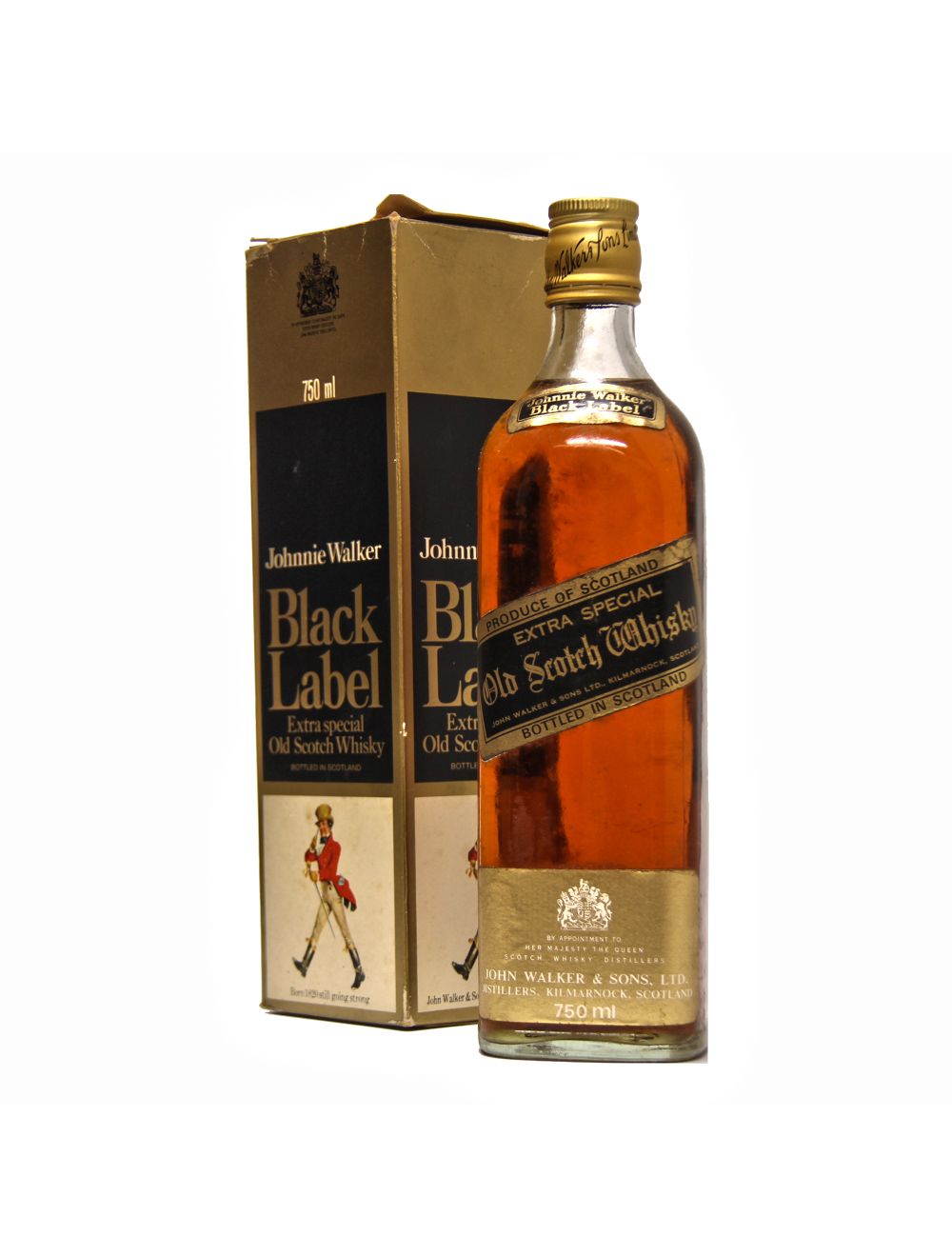 Johnnie Walker Black Label Aged 12 Years 1970 Vintage Gift Box 750mL