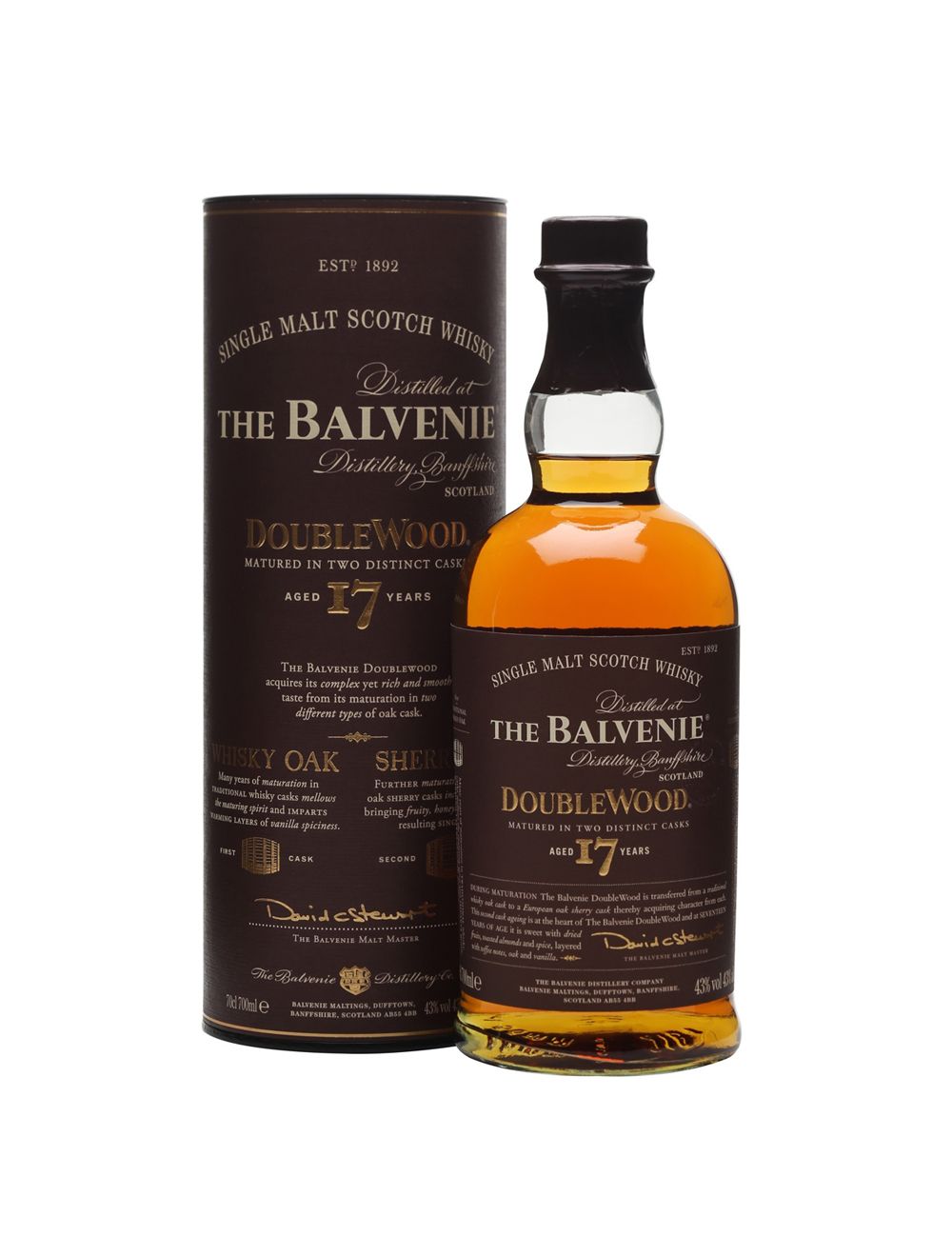 The Balvenie 17 Year Old Double Wood Scotch Whisky 700mL
