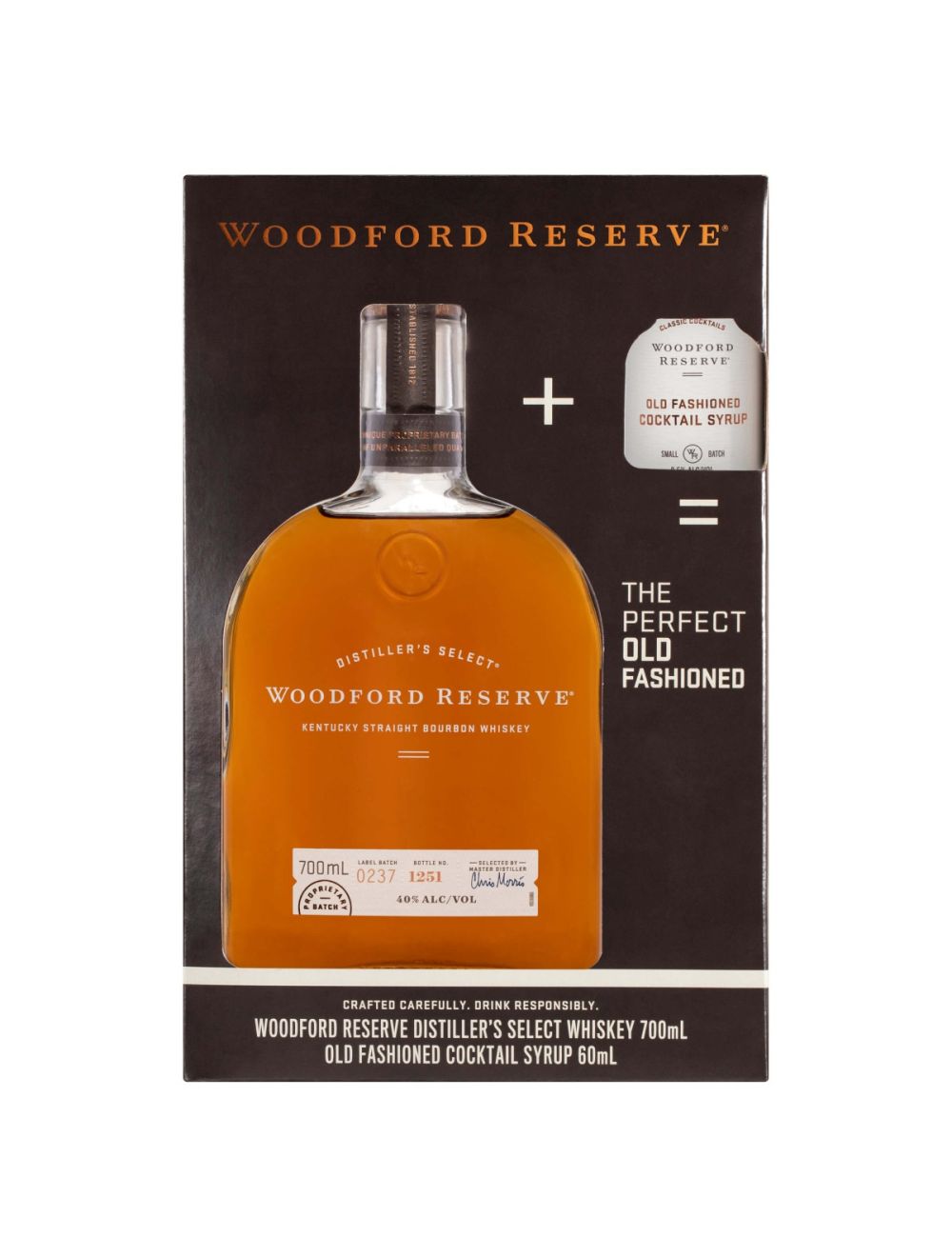 Woodford Reserve 700mL with Syrup 60mL (Old Fashioned Pack)