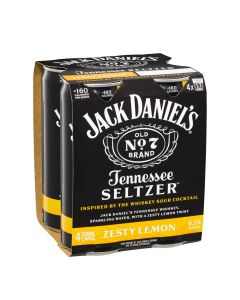 Jack Daniels Zesty Lemon Tennessee Seltzer 330ml (24 Pack)