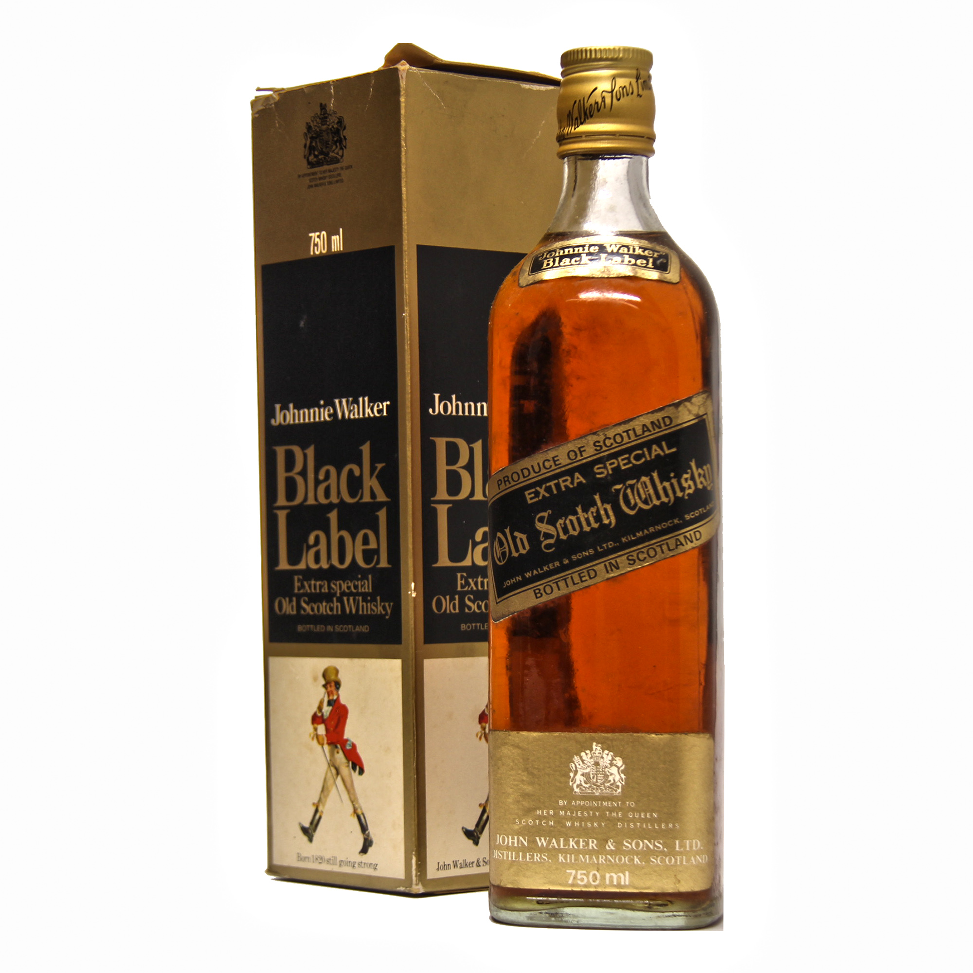 Johnnie Walker Black Label Aged 12 Years 1970 Vintage Gift Box